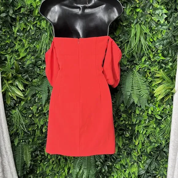 MARCIANO Dress Women XS Red Cold Shoulder Strapless Sheath 2116 - Picture 9 of 9